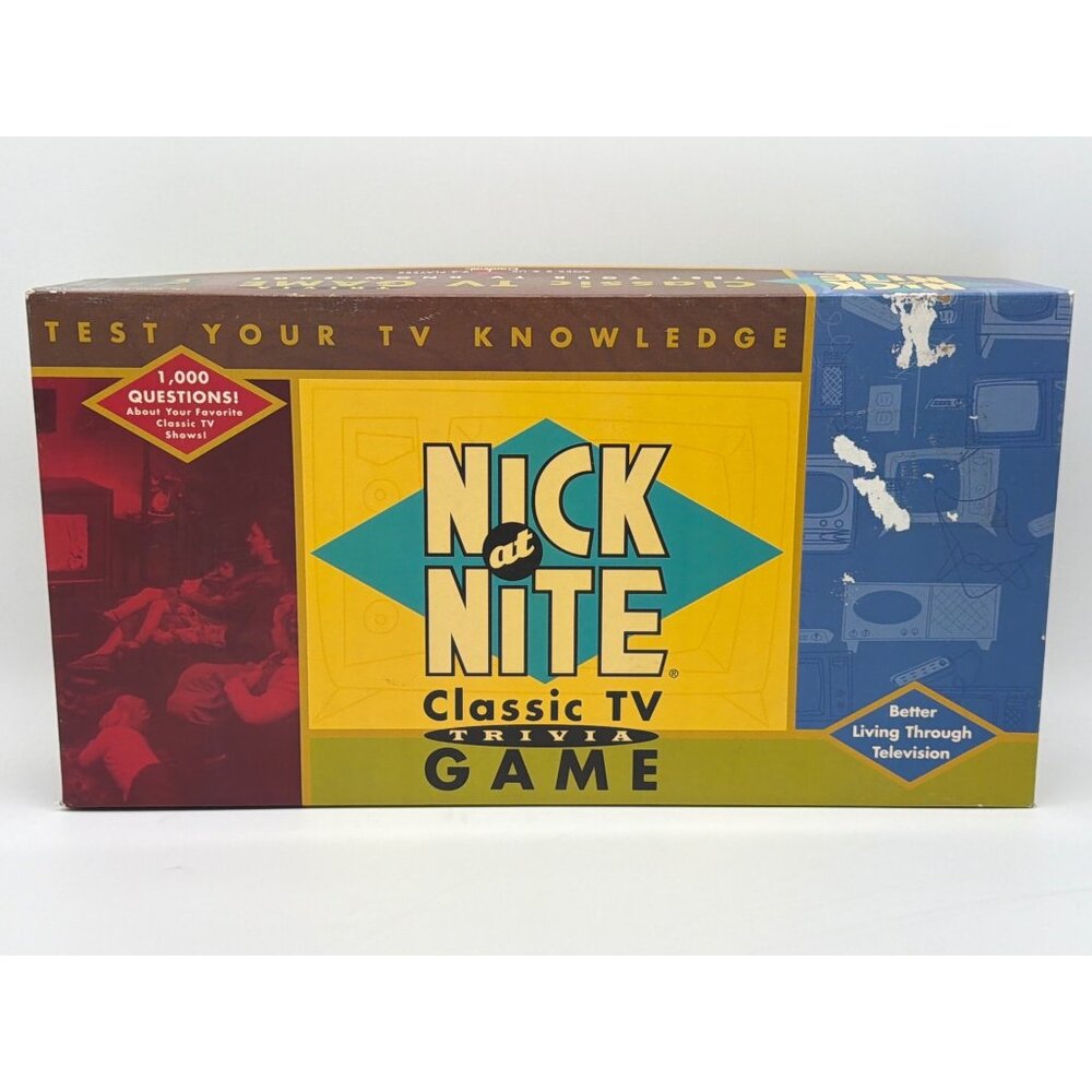 Nick At Nite Classic TV Trivia Board Game Ages 8+ 2-4 Players Complete Set Cardi